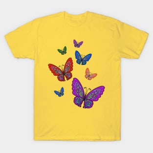 Decorative Colorful Butterflies T-Shirt